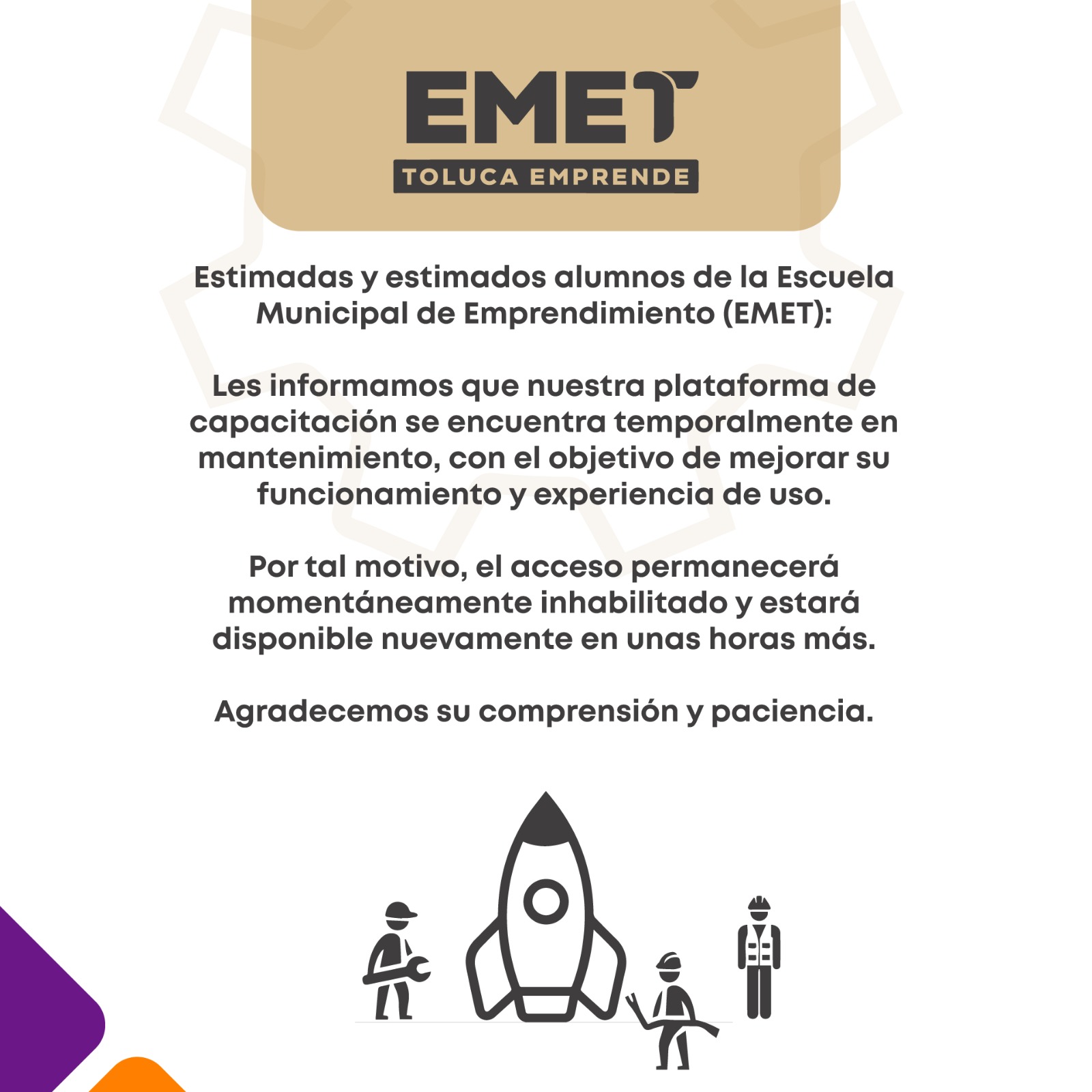Página en mantenimiento